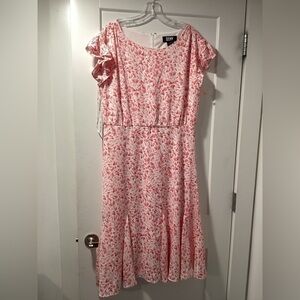 NWOT DKNY Abstract-Print Midi Dress Size 12
